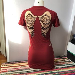 Vintage Angel wing T-shirt dress / tunic size medium